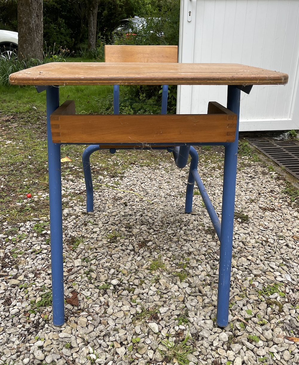 Vintage 60s  school desk wood and metal