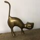 Animaux "le chat et le chevreuil" en laiton doré vintage 60