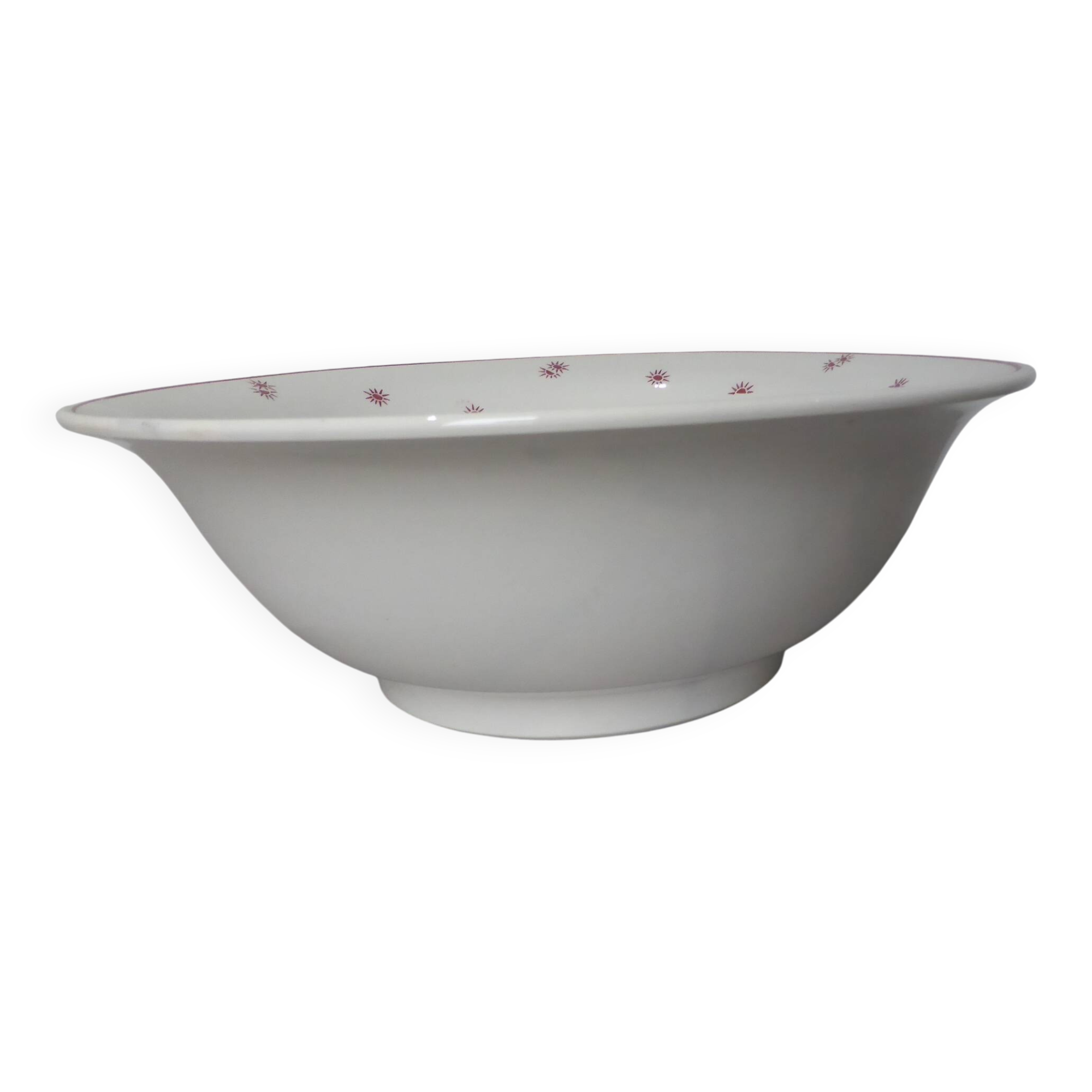 Vintage salad bowl on a pedestal, Digoin Sarreguemines, Andree model 231133