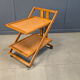 Vintage Italian foldable wooden serving cart, 1980s