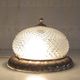 Golden brass ceiling light with diamond-shaped moulded glass - 1980s