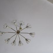 Mid century Austrian elliptical brass and glass chandelier, 1950s
