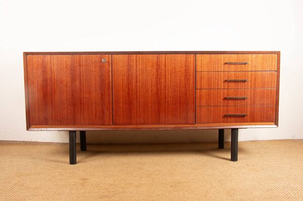 Enfilade moderniste, 180 cm, Française, Palissandre, Tricoire et Vecchione.