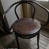 Curved wooden office armchair, Konh edition in Austria