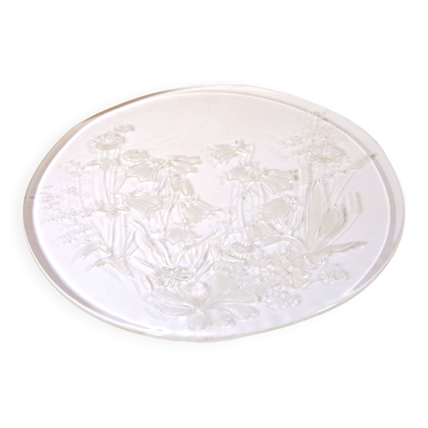 Assiette décorative en verre, Wiesengrund, Allemagne, 33 x 1cm