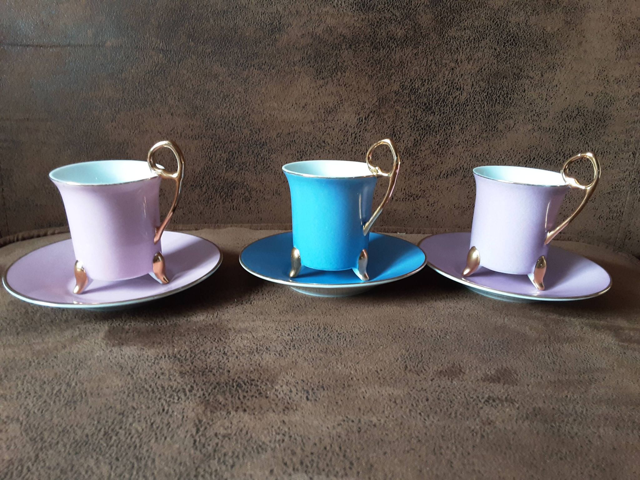 Lot de 3 tasses et soucoupes  Silea