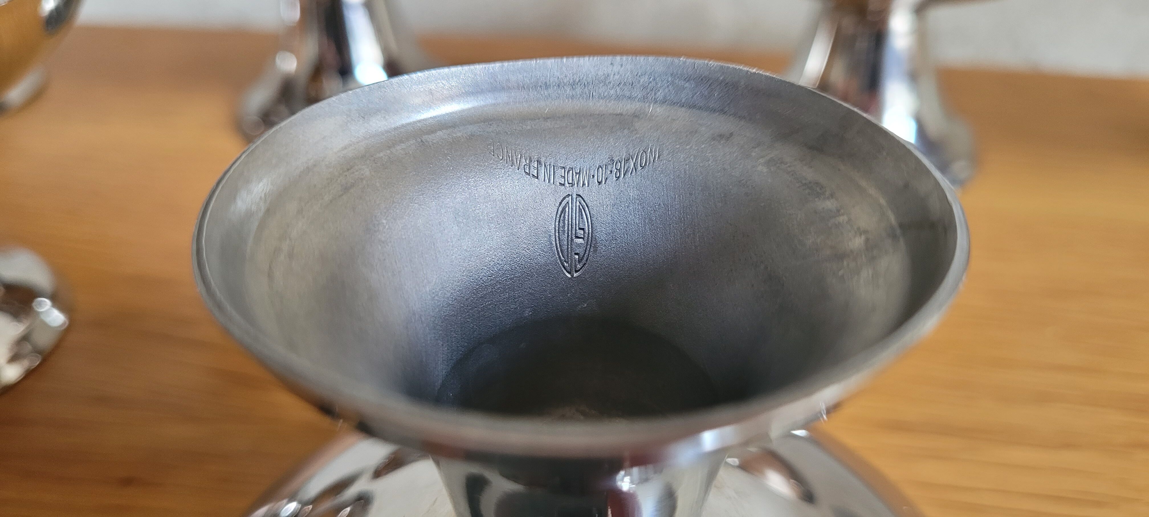 Lot de 6 coupes à glace en inox Guy Degrenne