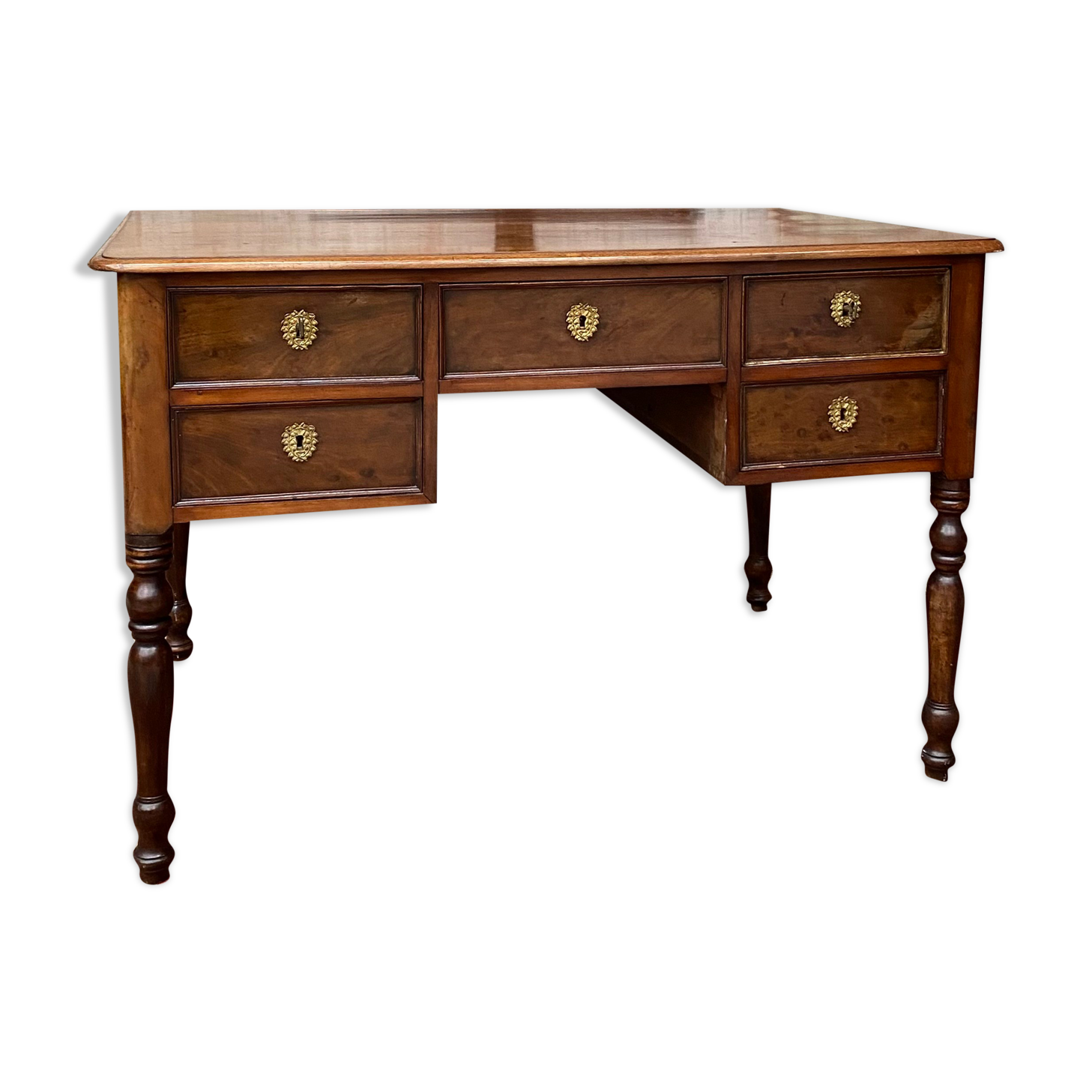 Mahogany desk period restoration xix th century