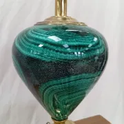 Ceramic lamp with gold metal from the 80s
