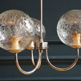 Crackle glass and chrome ceiling light