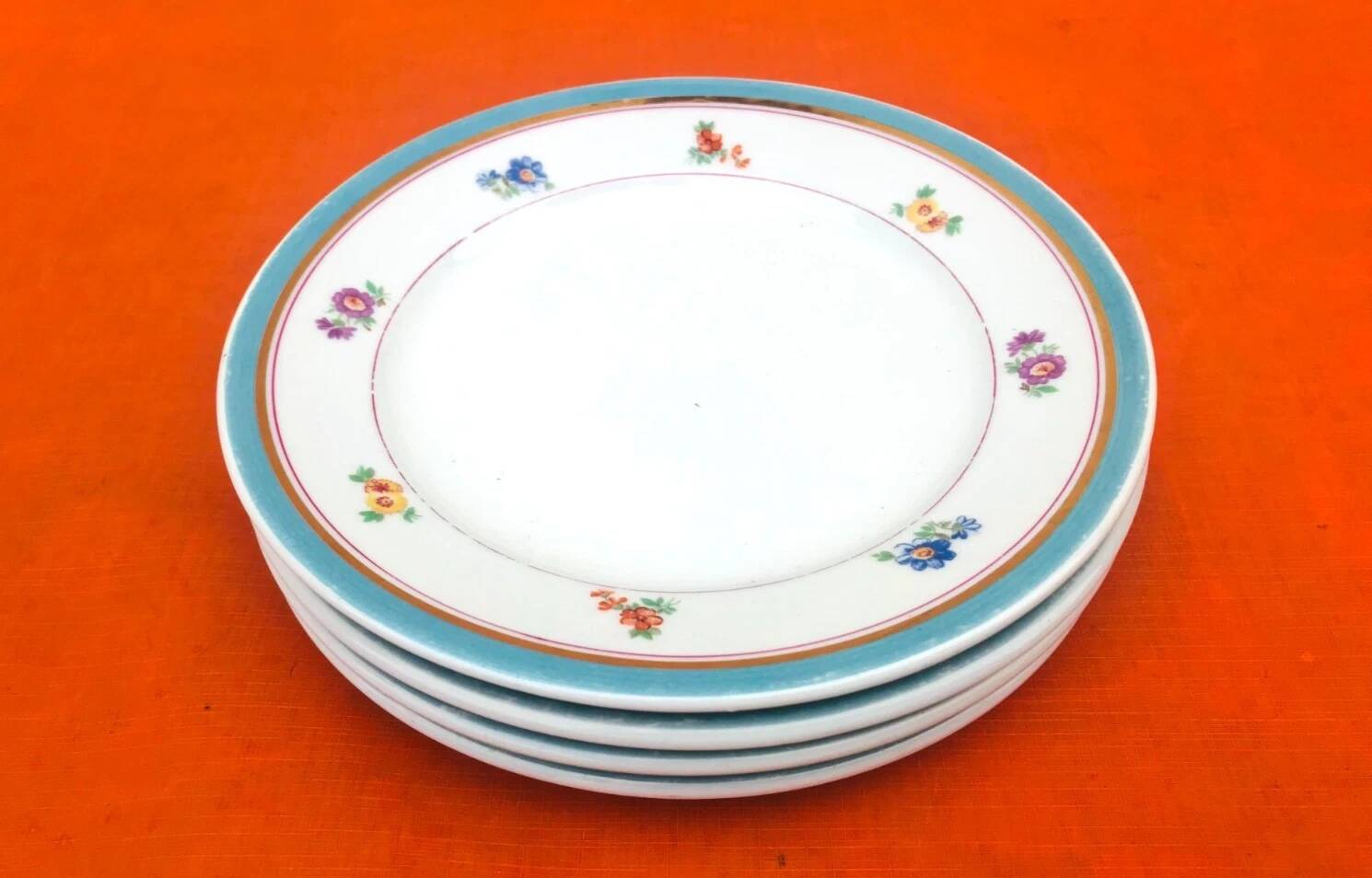 Year 1930 4 Cheese / Dessert plates U.M.L (Union Marc Larchevêque)