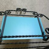 Twisted wrought iron wall-mounted coat rack