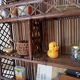 Vintage bamboo and rattan wall shelf from the 70s