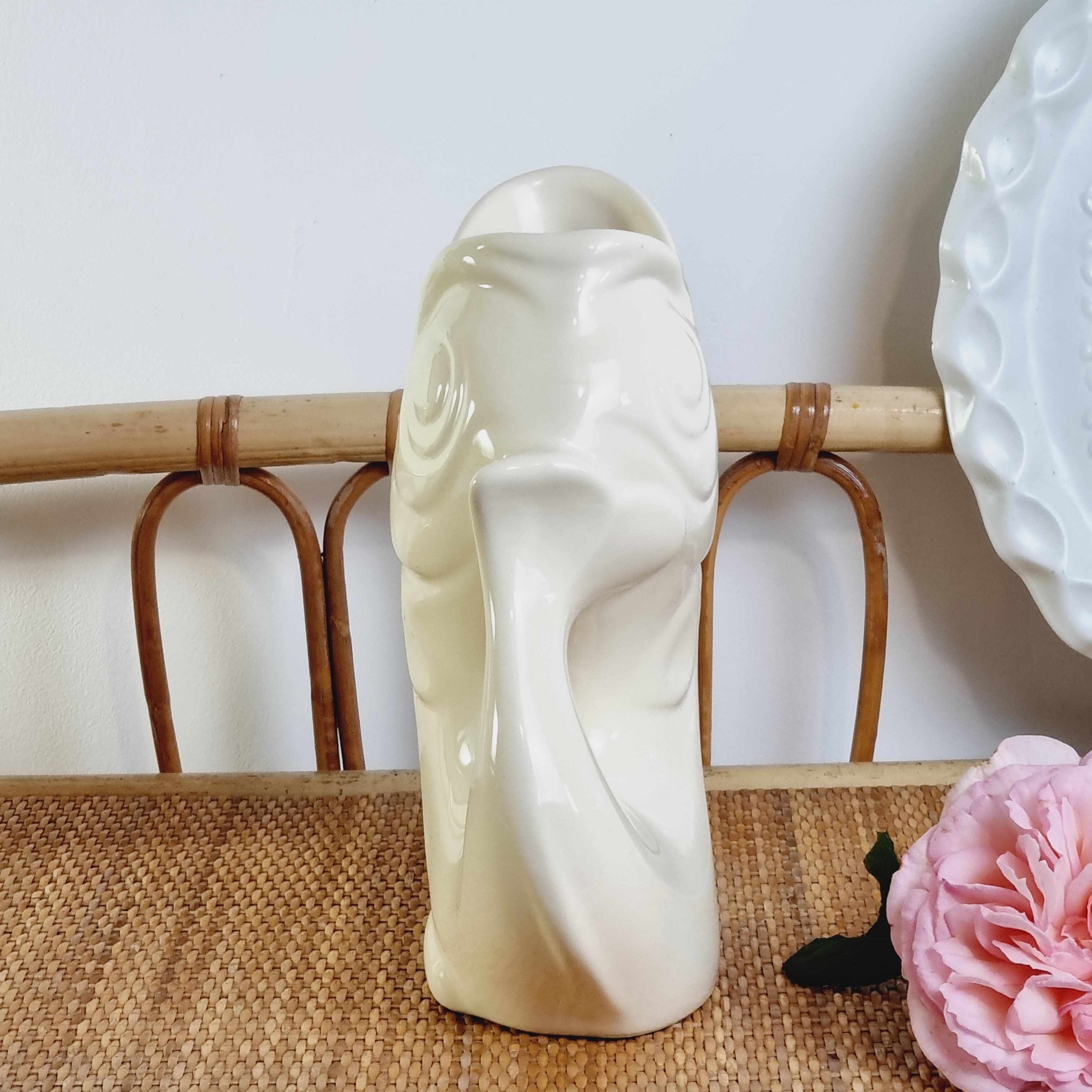 Zoomorphic pitcher fish Ceramic beige FDC Charolles