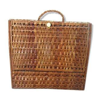 Vintage wicker briefcase