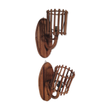 Rattan wall lamps