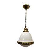 Brass and opaline hanging lamp