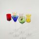 Set of 6 multicoloured liqueur glasses, designed in the 1970s.