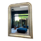Antique Louis Philippe mirror with silver leaf pearls 105cm