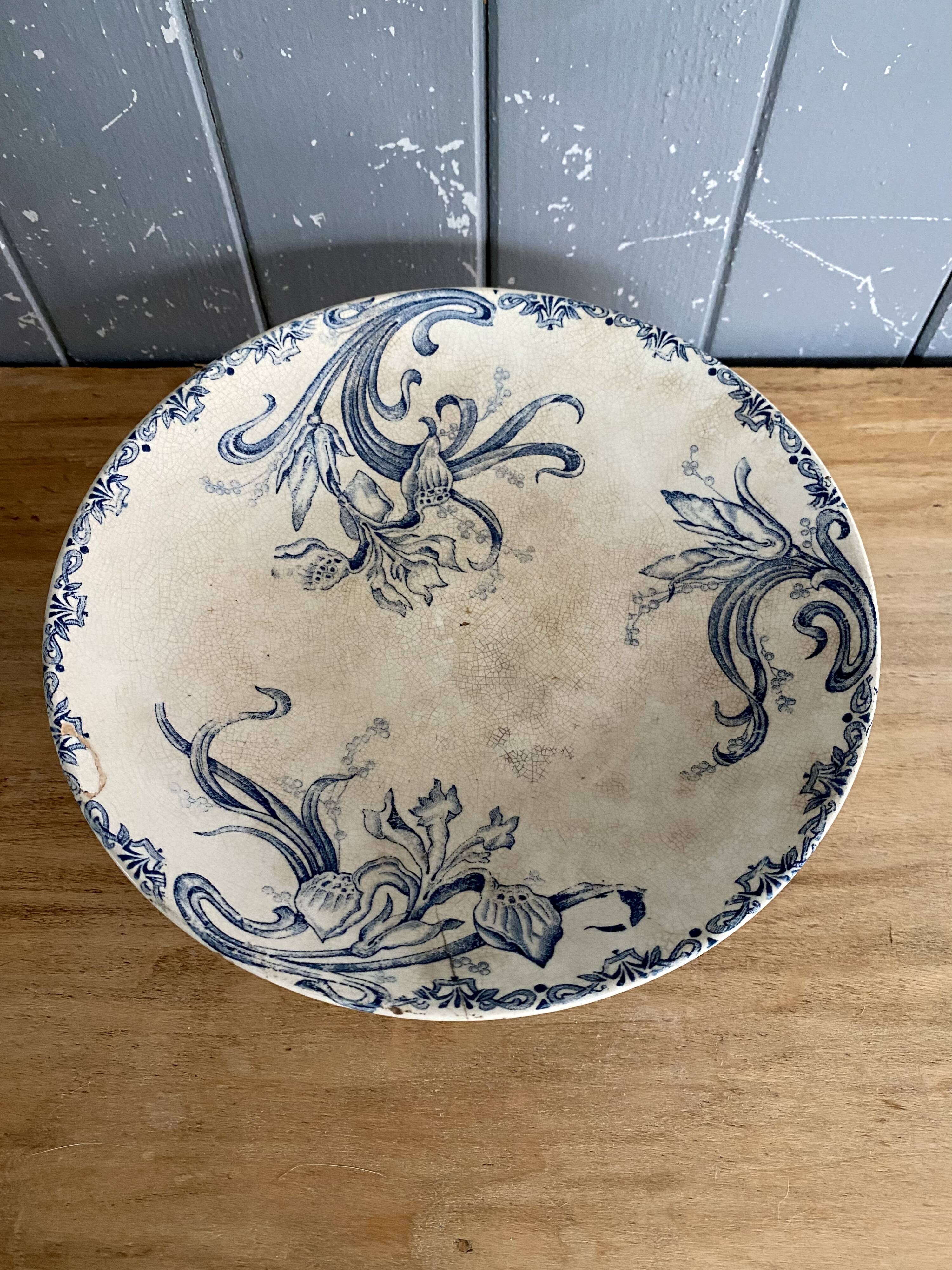 Compotier iron earth earthenware clairefontaine LG model Iris