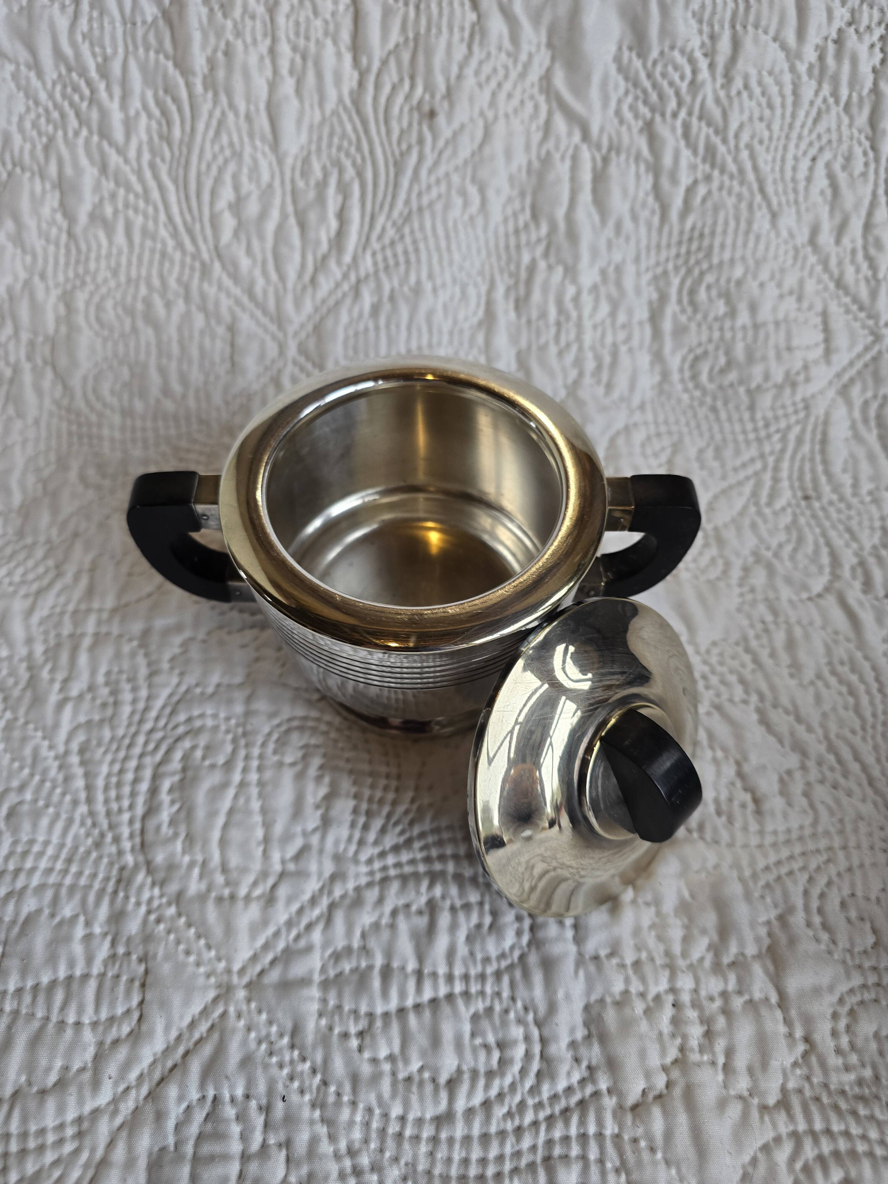 Service à thé et café Art déco en métal argenté et bakélite, années 1930