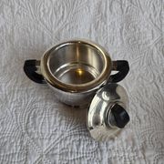 Art Deco tea and coffee service in silver-plated metal and Bakelite, 1930s