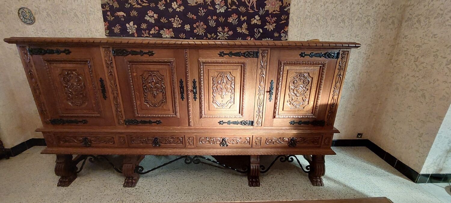 Neo-classical Spanish buffet in solid oak