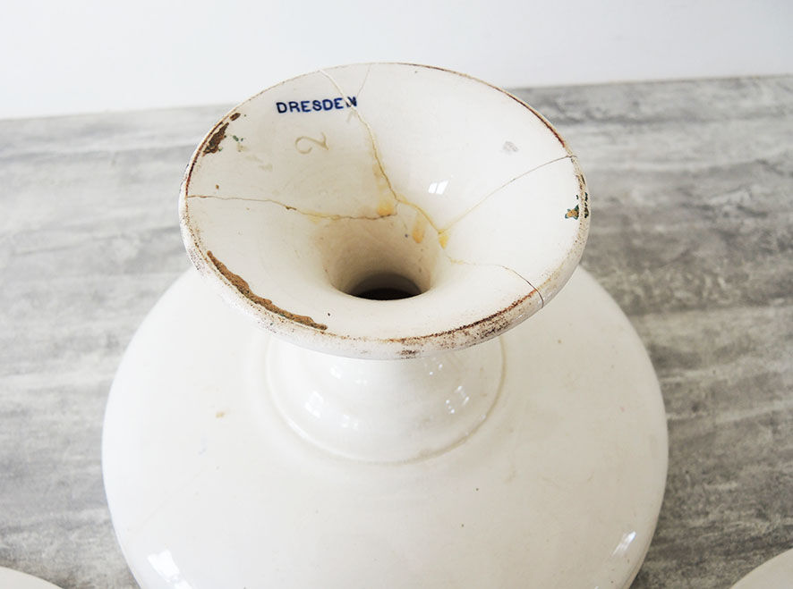 Former trio of dresden porcelain compotiers