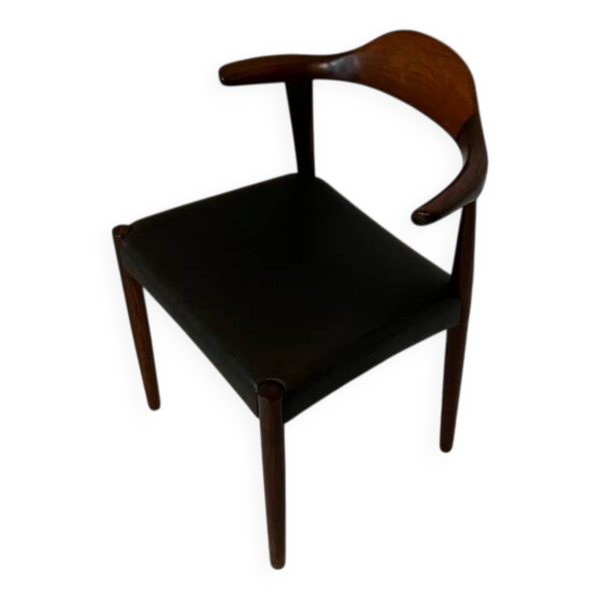 Chaise Jacob Hermann en cuir et palissandre