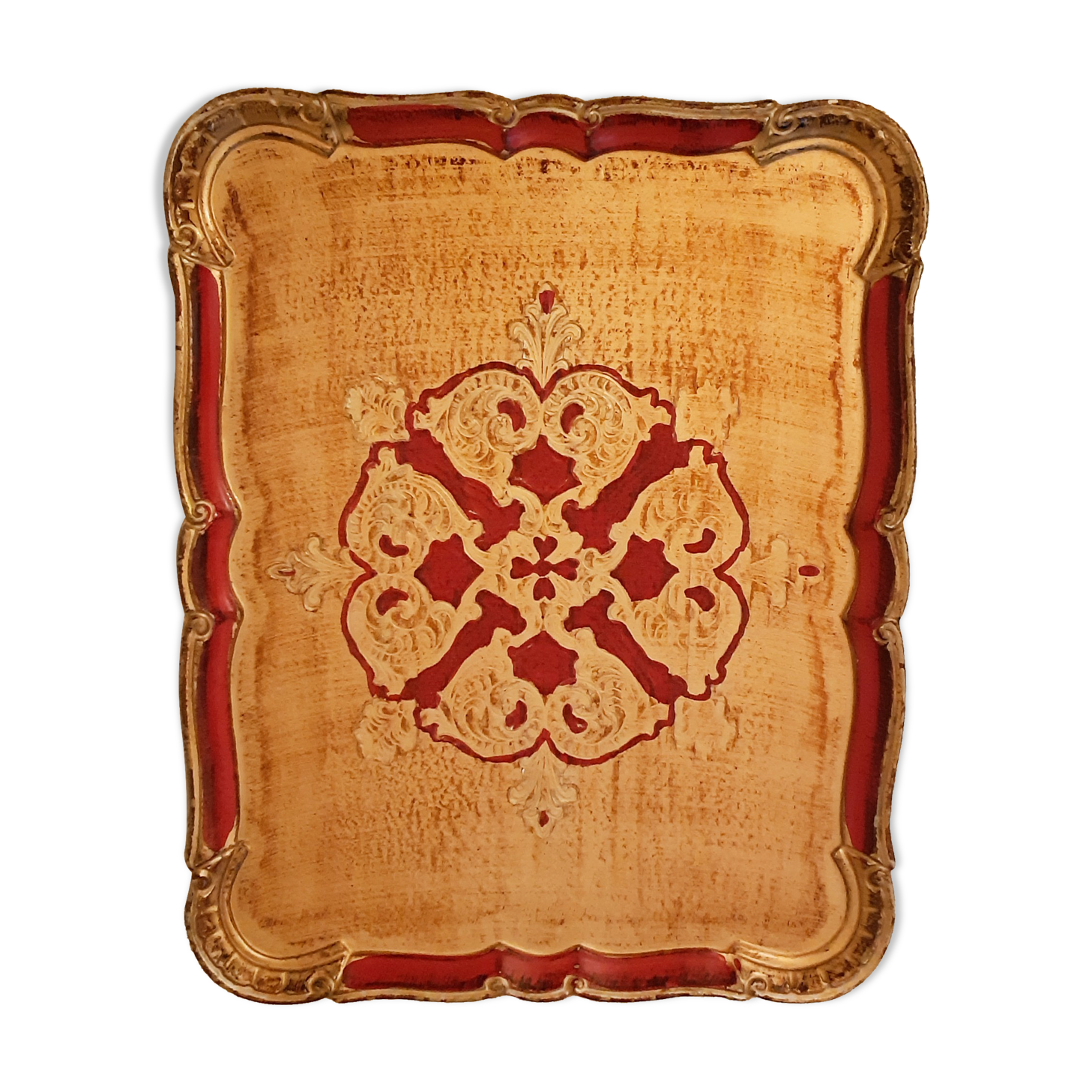 Venetian red and gold plateau