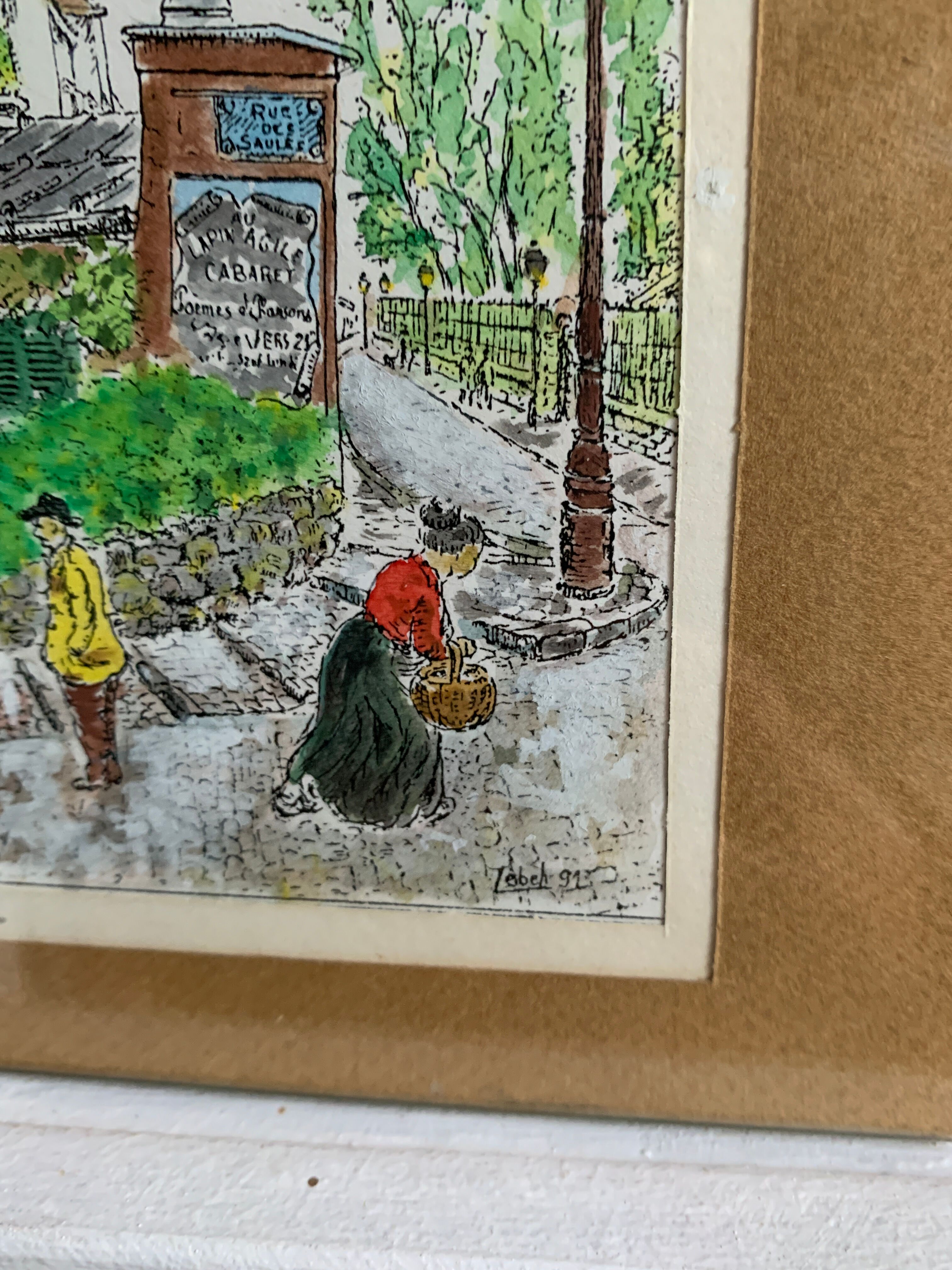 Vintage Montmartre watercolor