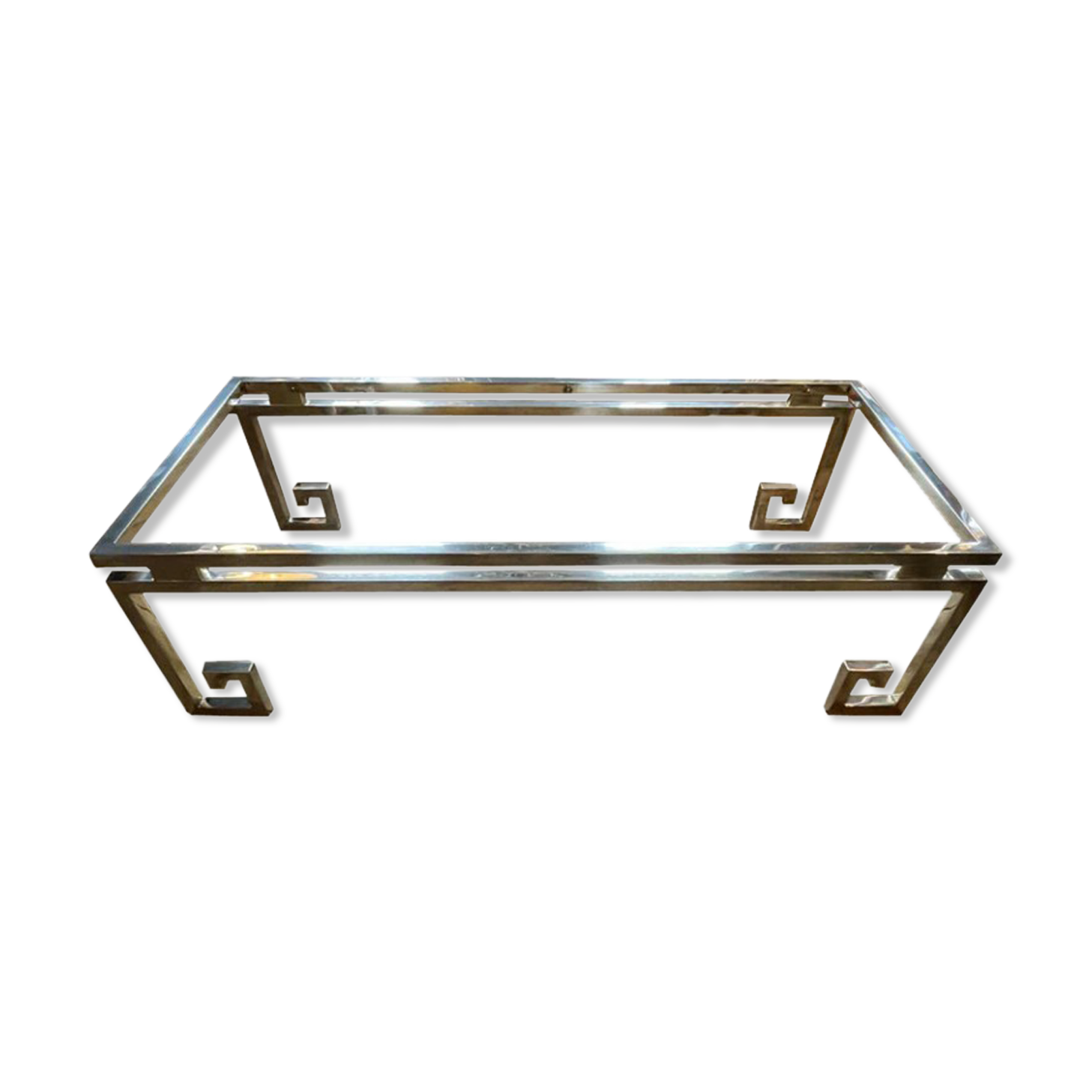 Belgo Chrome Coffee Table in Hollywood Regency Style