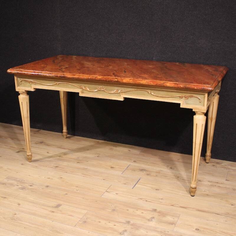 Table laquée et peinte de style Louis XVI du 20e siècle