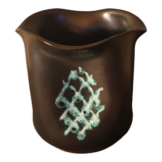 Vase cache-pot de potier en céramique années 50
