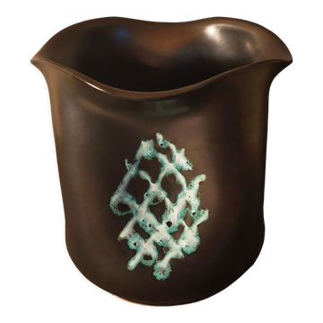 Vase cache-pot de potier en céramique années 50