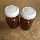 Duo of amber jars