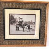 Old photo in worked wooden frame The Bombay Company