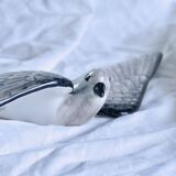 Handmade ceramic turtledove bird wall statuette