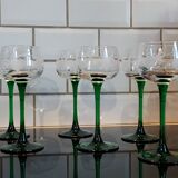 6 Alsace wine glasses art deco decor polished glass