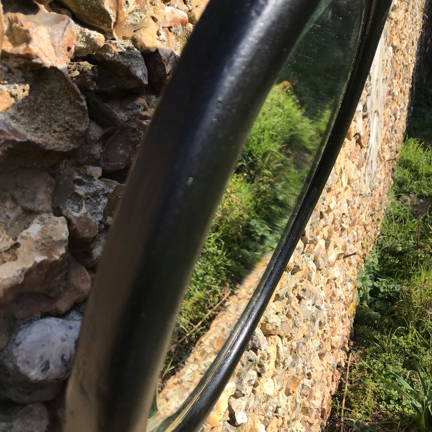 Vintage beveled round mirror 1930