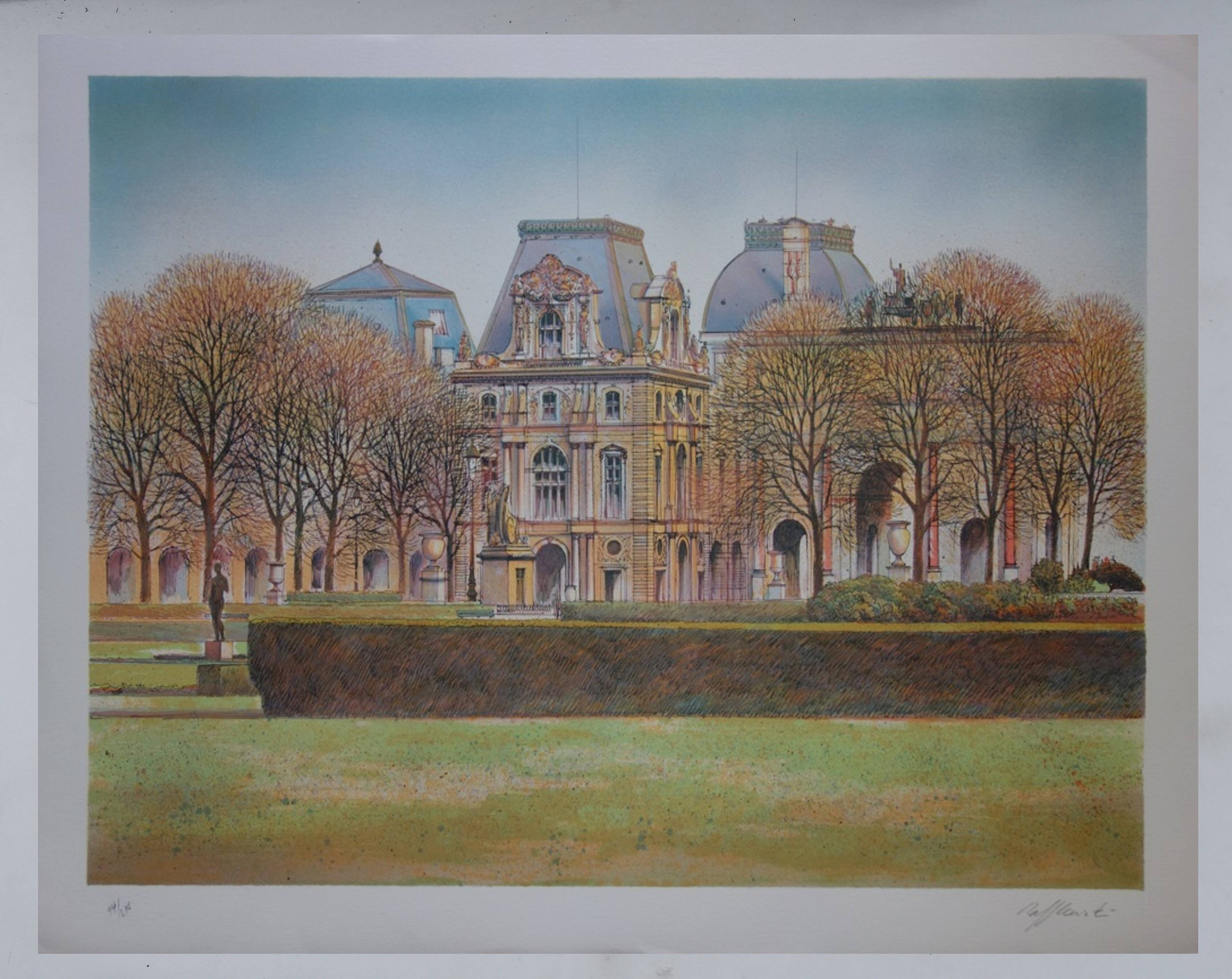 Rolf rafflewski: the louvre museum, original signed lithograph