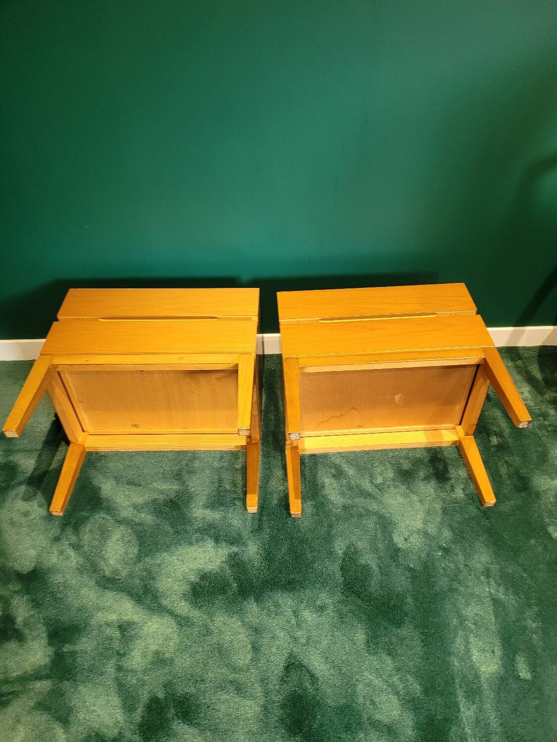 Pair of vintage bedside tables with 2 drawers