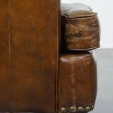 Stylish armchair made of cowhide leather with a unique design and beautiful finish