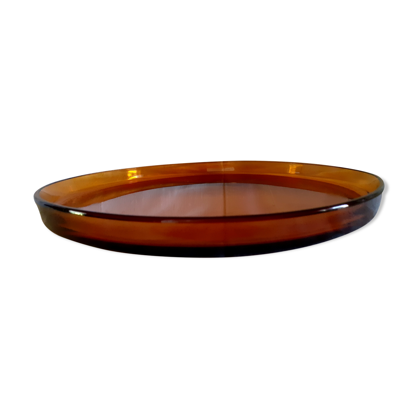 70s orange glass dish