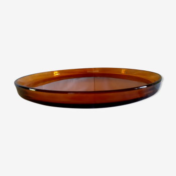 70s orange glass dish