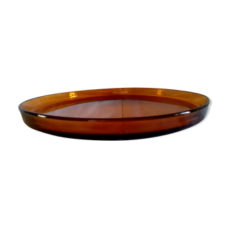70s orange glass dish