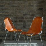 Chair Les Arcs Charlotte Perriand – Vintage patinated leather from the 60s/70s