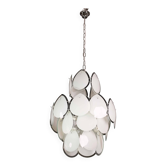 Lustre en verre de Murano blanc Vistosi en forme de larme, Italie, années 1970