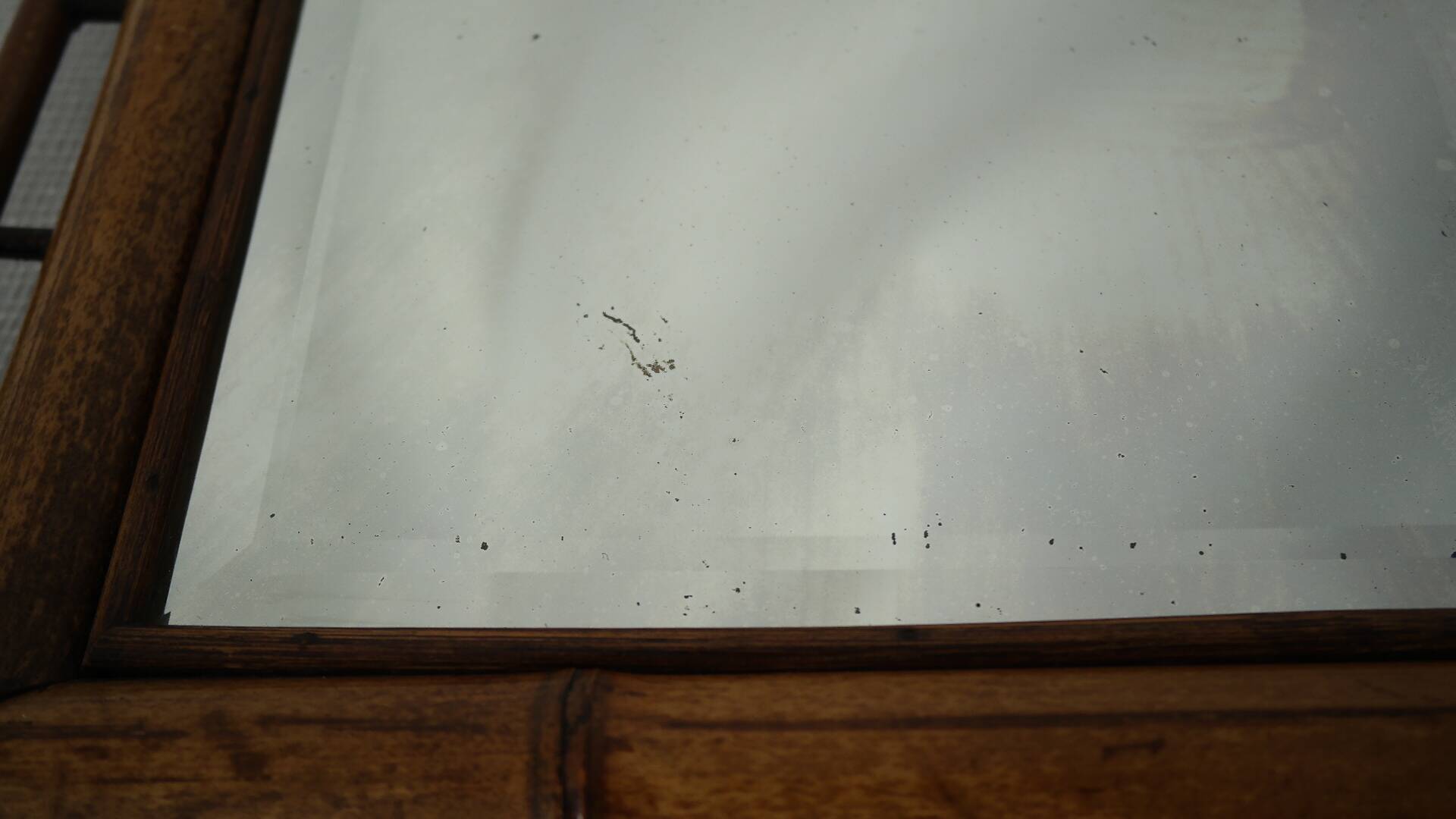 Vintage bamboo wall mirror 50's