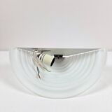 Wavy glass wall light sce 1980s vintage chunky art deco